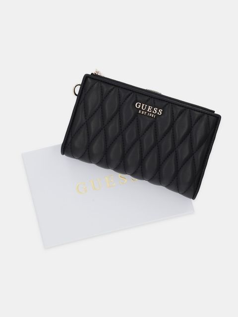 Guess portfel VALLA damski kolor czarny SWQG81 22157