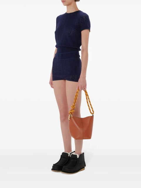 JW Anderson double-layer pointelle shorts - Blue