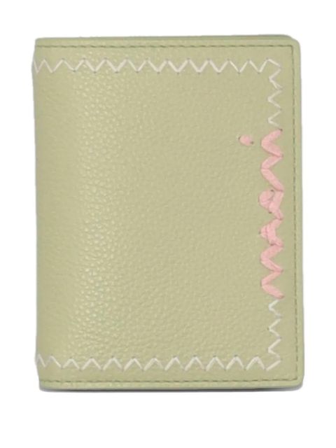 Marni embroidered leather bifold wallet - Green - zdjęcie produktu nr 1