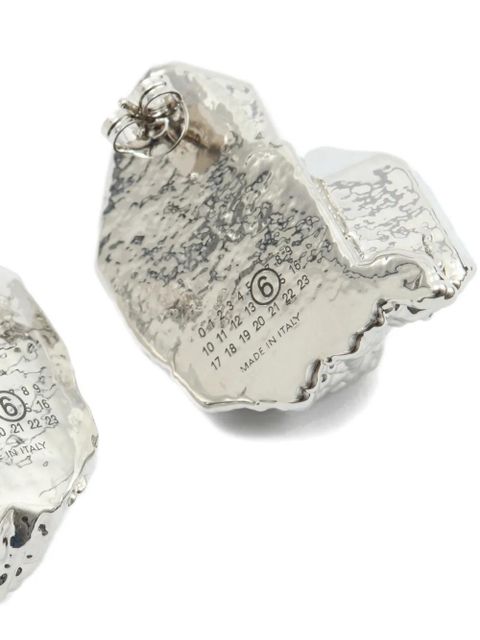 MM6 Maison Margiela rock-shaped earrings - Silver - zdjęcie produktu nr 2