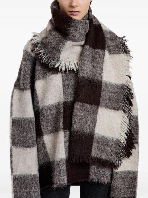 Proenza Schouler checked fringed scarf - Black