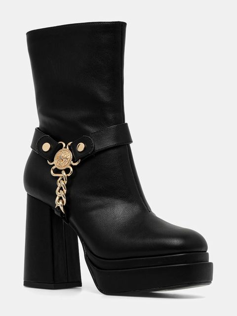 Buffalo botki May Biker Btn damskie kolor czarny na słupku 1220075-BLK - zdjęcie produktu nr 1