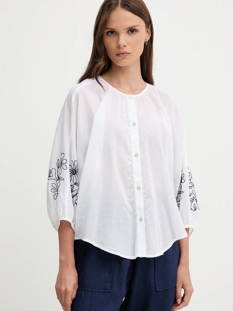 United Colors of Benetton koszula bawełniana damska kolor biały regular 5VZCDQ0BN - zdjęcie produktu nr 1