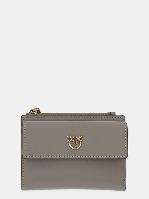 Pinko portfel skórzany damski kolor szary 103612 A0F1 - zdjęcie produktu nr 1