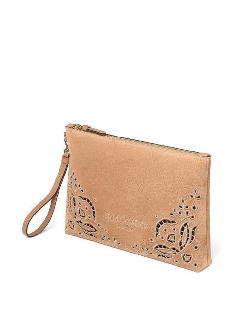 Jimmy Choo zip flat clutch bag - Neutrals