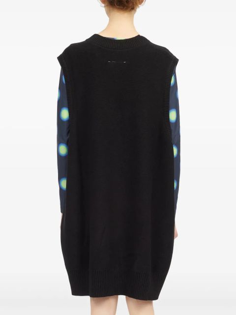 MM6 Maison Margiela distressed-effect gauge-knit dress - Black