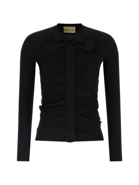 Valentino Garavani bow-detail cardigan - Black - zdjęcie produktu nr 1