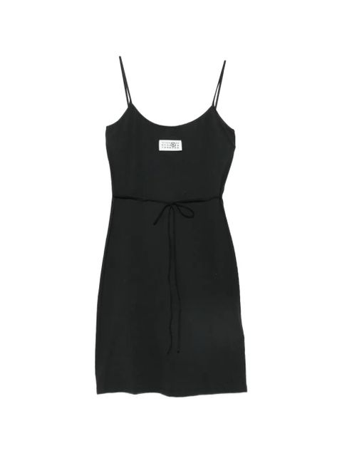 MM6 Maison Margiela spaghetti-strap logo-detail mini dress - Black - zdjęcie produktu nr 1