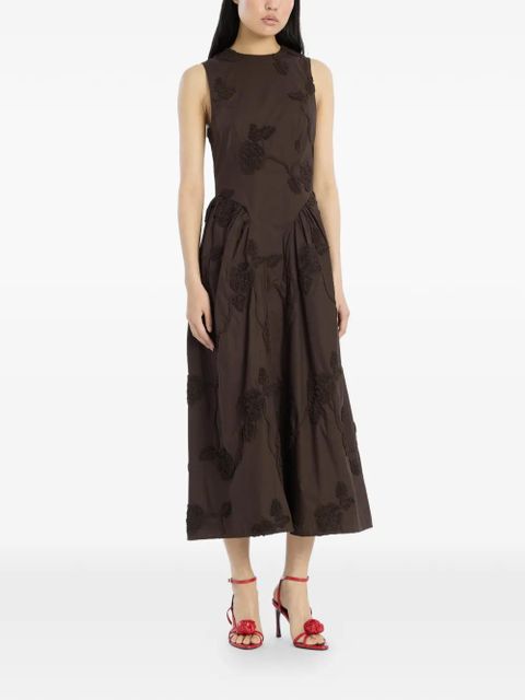 ROTATE BIRGER CHRISTENSEN flower-detail midi dress - Brown - zdjęcie produktu nr 1