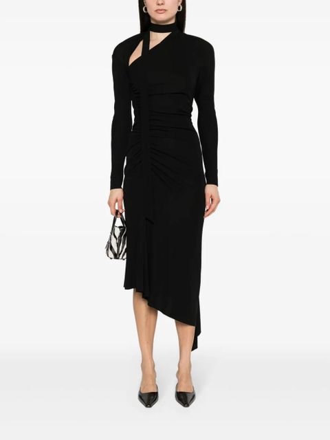 Victoria Beckham cut-out ruched midi dress - Black - zdjęcie produktu nr 2