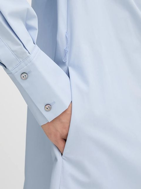 Karl Lagerfeld sukienka bawełniana kolor niebieski midi oversize B1W13026