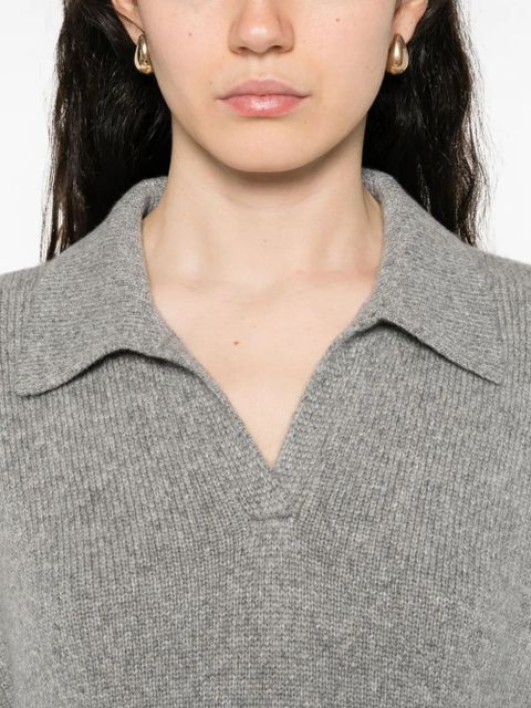 KHAITE polo-neck cashmere sweater - Grey