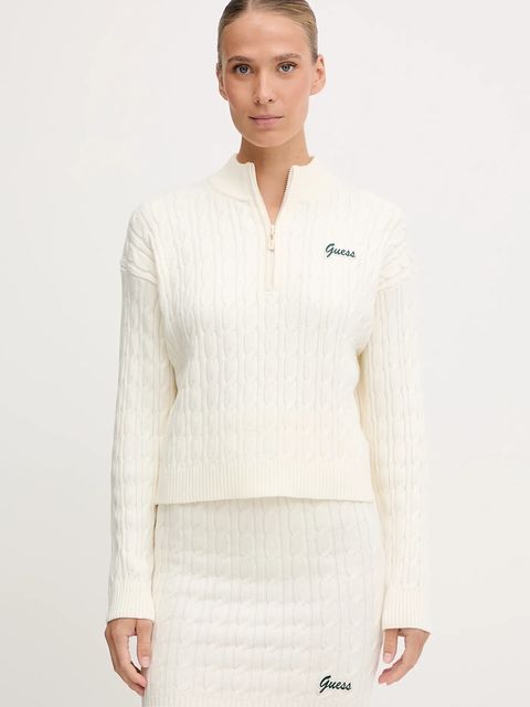 Guess sweter LAVINIA damski kolor beżowy lekki z półgolfem V5BR02 Z0572 - zdjęcie produktu nr 1