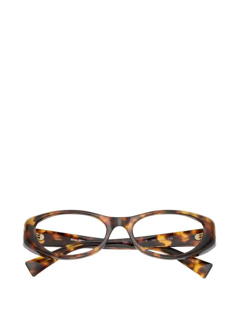 Miu Miu Eyewear tortoiseshell oval-frame glasses - Brown