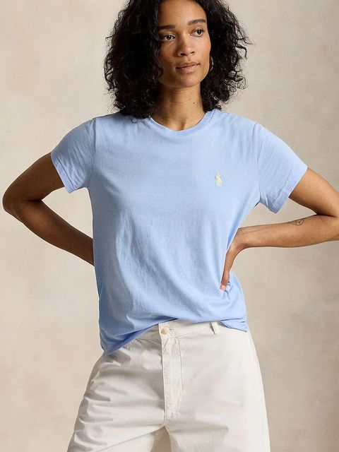 Polo Ralph Lauren T-shirt basic damski bawełniany COTTON JERSEY-KNT-T-SHIRT - zdjęcie produktu nr 1