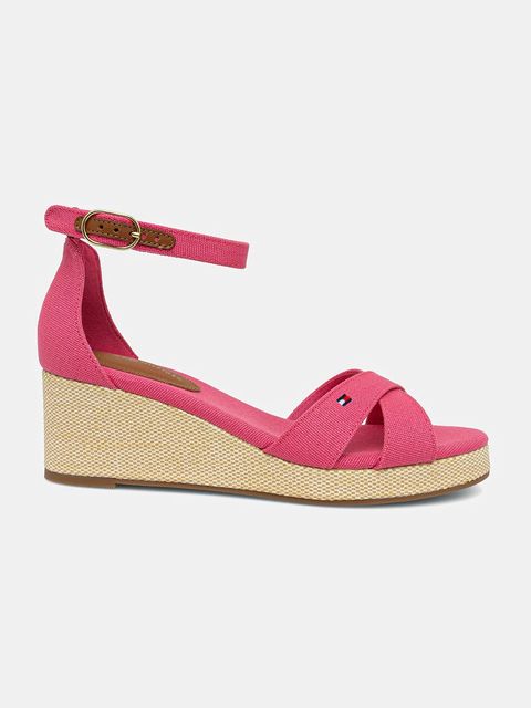 Tommy Hilfiger sandały FLAG CRISS-CROS MID WEDGE ESPAD - zdjęcie produktu nr 1