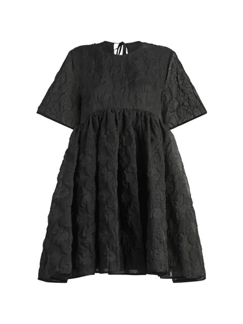 Cecilie Bahnsen Britney textured short-sleeve cotton mini dress - Black - zdjęcie produktu nr 1