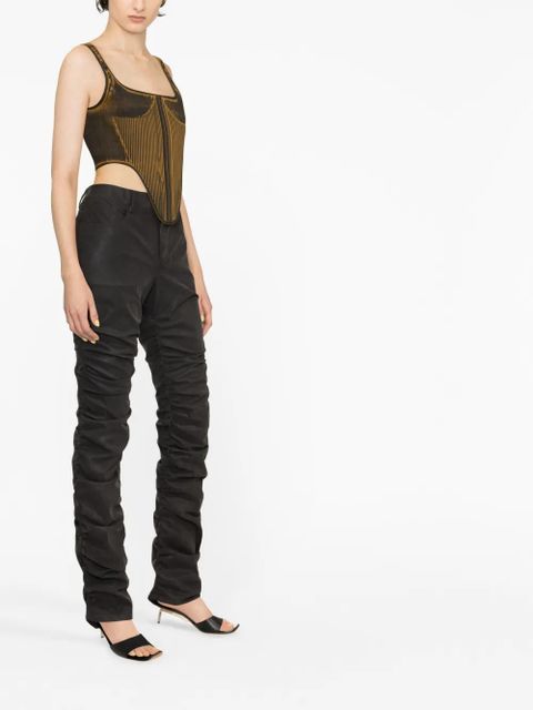 MISBHV ruched vegan leather trousers - Grey