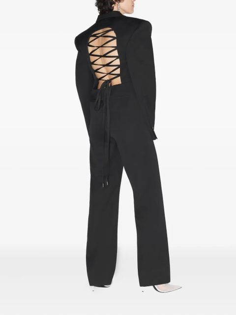Jean Paul Gaultier lacing detail tailored jumpsuit - Black
