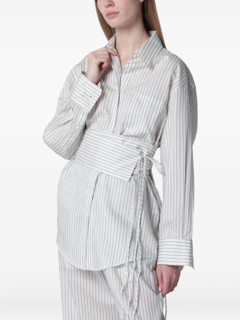 Róhe striped belted shirt - White - zdjęcie produktu nr 1