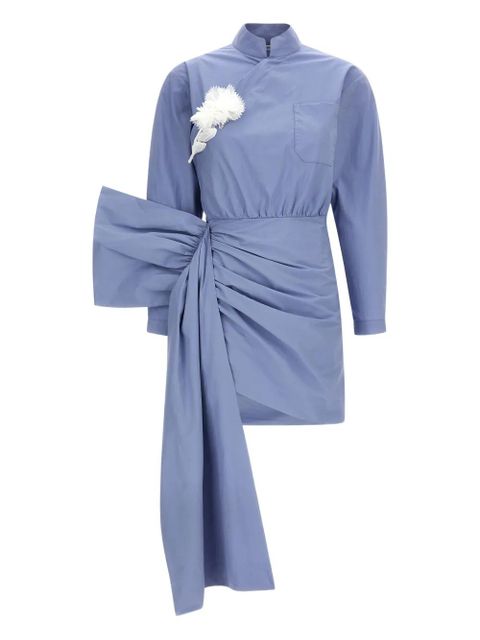 Self-Portrait tie side bow mini dress - Blue - zdjęcie produktu nr 1