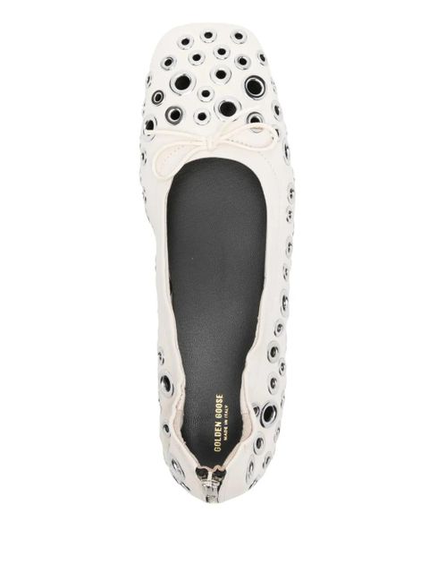 Golden Goose eyelet-detail ballet flats - White