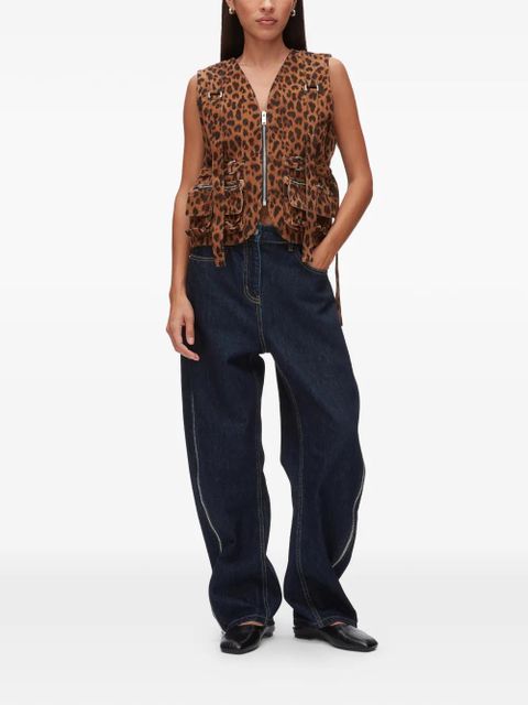 3.1 Phillip Lim leopard-print zip-up vest - Brown - zdjęcie produktu nr 2