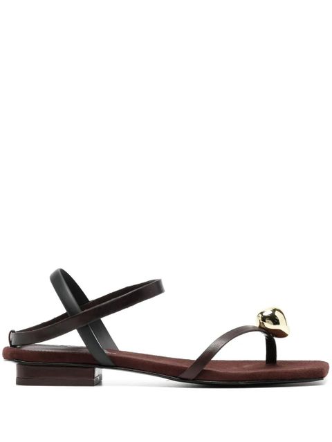 Cult Gaia Illene square-toe leather sandals - Neutrals - zdjęcie produktu nr 1
