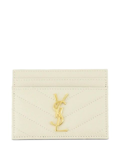 Saint Laurent Cassandre card holder - Neutrals - zdjęcie produktu nr 1