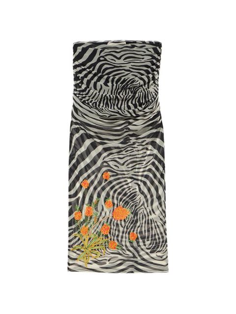 Blumarine zebra-print embroidered skirt - Black - zdjęcie produktu nr 1