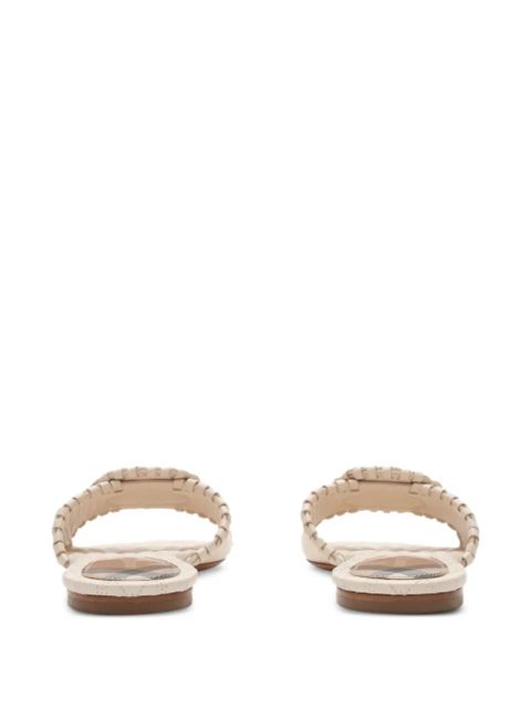 Burberry leather Knight stamp slides - Neutrals - zdjęcie produktu nr 2