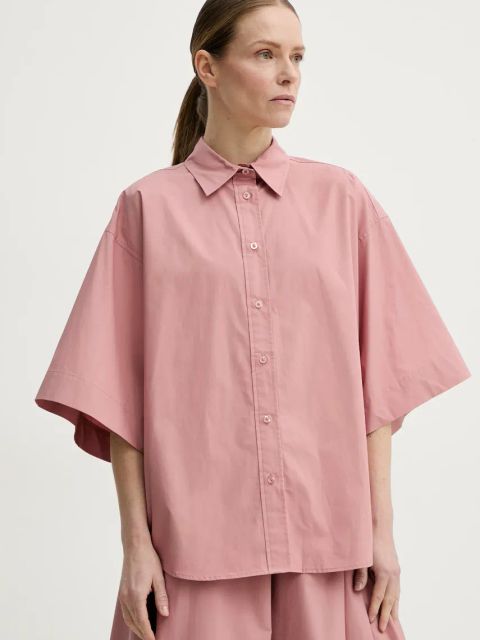 Remain koszula bawełniana damska kolor pomarańczowy relaxed z kołnierzykiem klasycznym 502492150