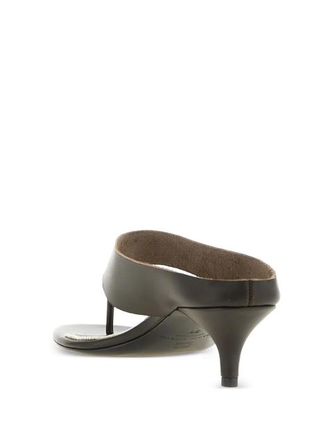 Magda Butrym curved stitching leather sandals - Brown