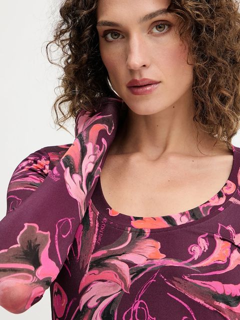 Versace Jeans Couture sukienka kolor bordowy midi dopasowana 79HAO920 JS500