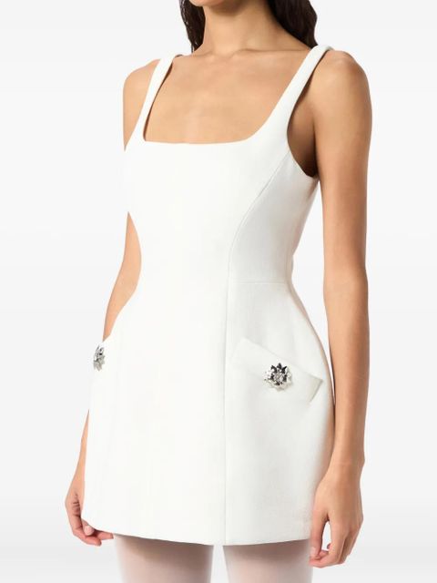 Blumarine embellished-pocket mini dress - White