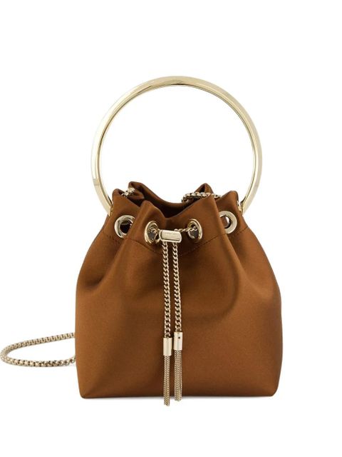 Jimmy Choo Bon Bon metal-handle bucket bag - Brown - zdjęcie produktu nr 1