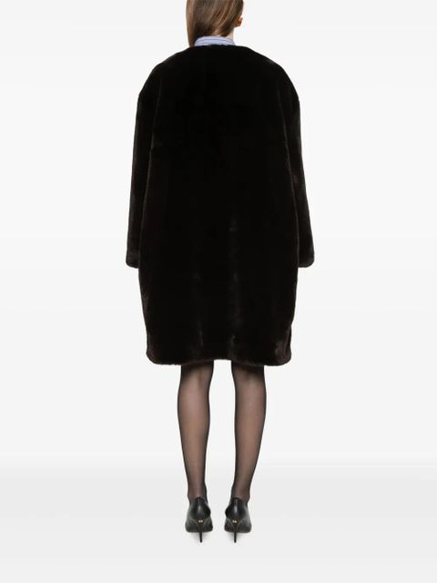 The Frankie Shop open front faux fur coat - Brown