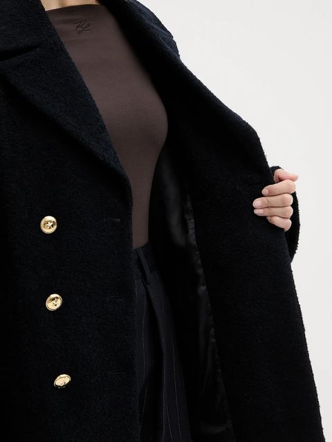 Pinko płaszcz z domieszką wełny kolor granatowy 105559 A2SH