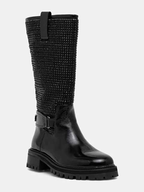 Kurt Geiger London botki Kurt Mid Calf Boot damskie kolor czarny na płaskim obcasie 4992800039 - zdjęcie produktu nr 1
