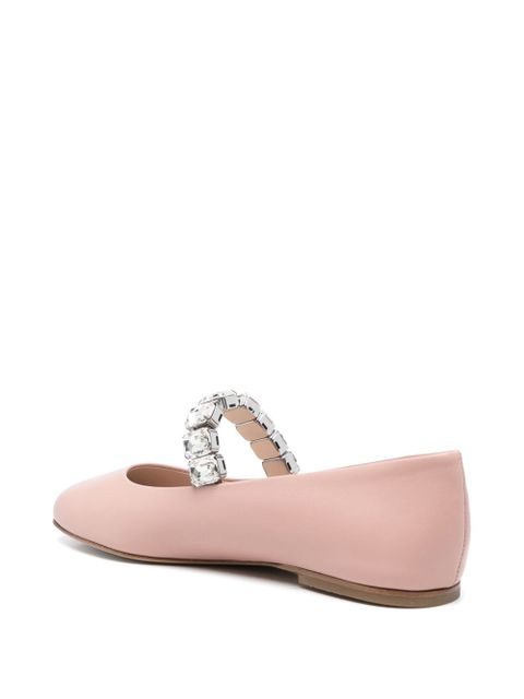 Casadei crystal-embellished ballet flats - Pink