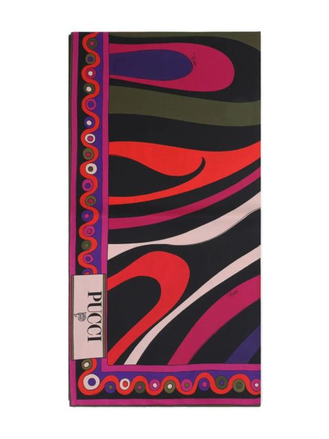 PUCCI abstract-print silk scarf - Red - zdjęcie produktu nr 1