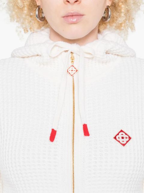 Casablanca waffle zip-up hoodie - Neutrals