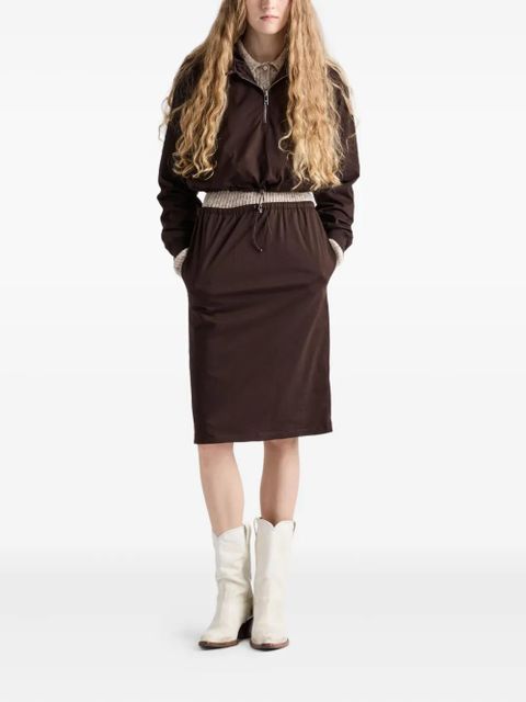 Prada drawstring-hem hoodie - Brown - zdjęcie produktu nr 2