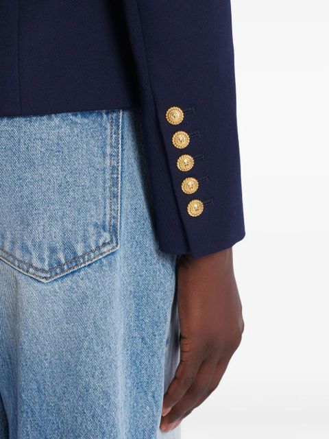 Balmain double-breasted wool jacket - Blue
