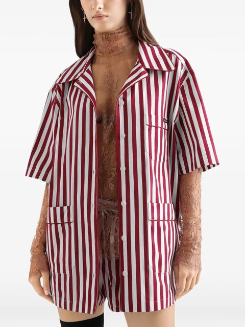 Dolce & Gabbana striped chest-pocket shirt - Red