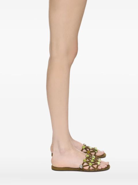 The Attico Grid embellished sandals - Green