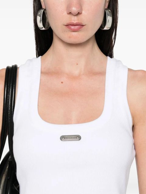 Alexander McQueen logo-plaque tank top - White