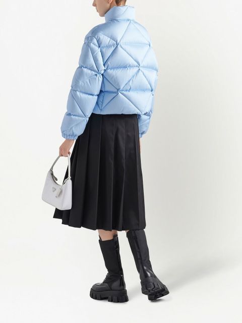 Prada quilted cropped down jacket - Blue