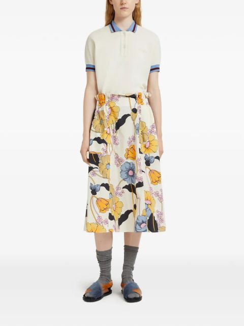 Marni flared floral midi skirt - Neutrals - zdjęcie produktu nr 2