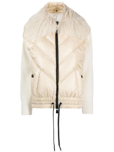 Moncler Grenoble panelled knitted down jacket - Neutrals - zdjęcie produktu nr 1